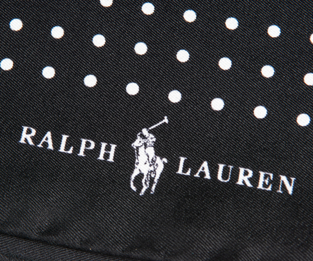 Ralph Lauren Polka-Dot Silk Pocket Square Black