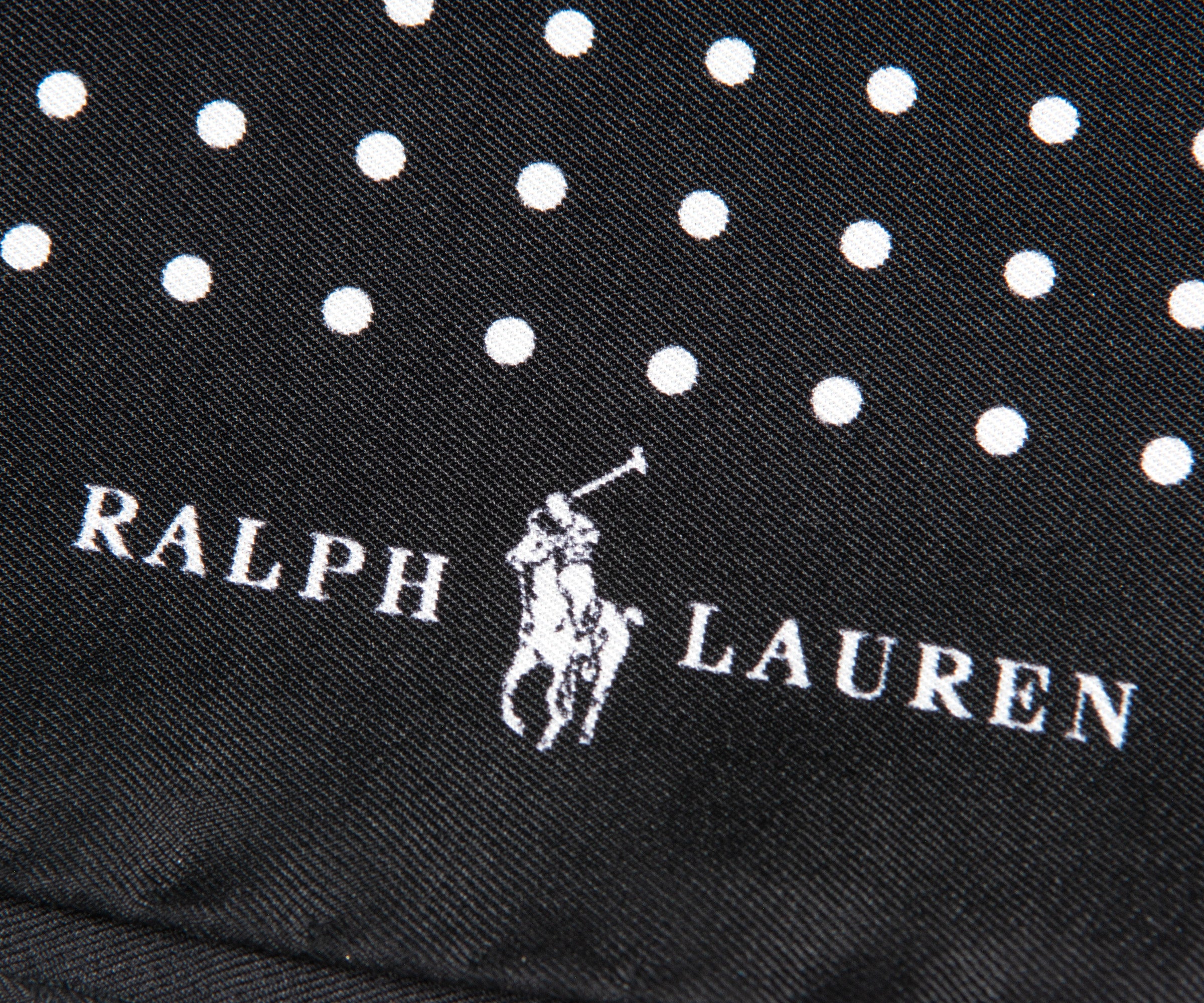 Ralph Lauren Polka-Dot Silk Pocket Square Black