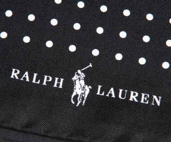 Polo Ralph Lauren Polka-Dot Silk Pocket Square Black