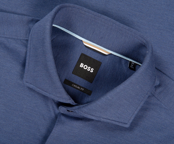 HUGO BOSS C-HAL Casual Fit Jersey LS Shirt Open Blue