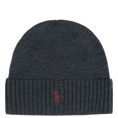 Polo Ralph Lauren Signature Pony Wool Beanie Dark Granite Heather