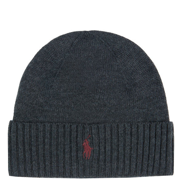 Polo Ralph Lauren Signature Pony Wool Beanie Dark Granite Heather