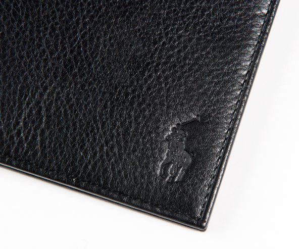 Polo Ralph Lauren Pebbled Leather Billfold Wallet Black