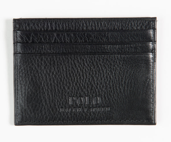Polo Ralph Lauren Pebbled Leather Card Case Black