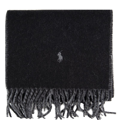 Polo Ralph Lauren Reversible Wool-Blend Scarf Black/Charcoal grey