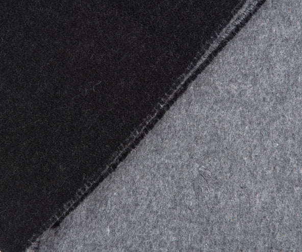Polo Ralph Lauren Reversible Wool-Blend Scarf Black/Charcoal grey