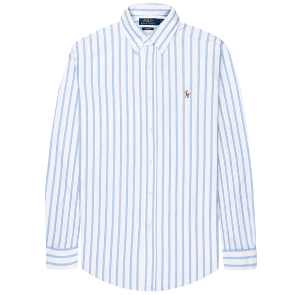 Polo Ralph Lauren Custom Fit Striped Oxford Shirt White/Blue