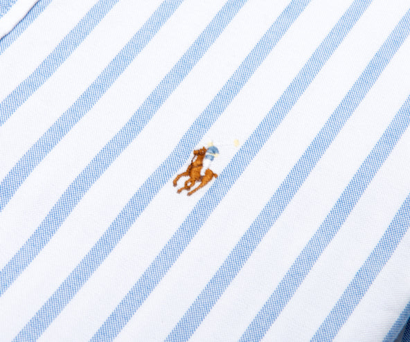 Polo Ralph Lauren Custom Fit Striped Oxford Shirt White/Blue