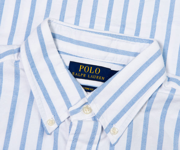 Polo Ralph Lauren Custom Fit Striped Oxford Shirt White/Blue