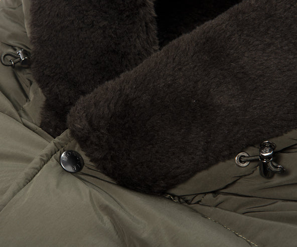 Moncler Marcelettes Guibbotto Fur Hooded jacket Khaki