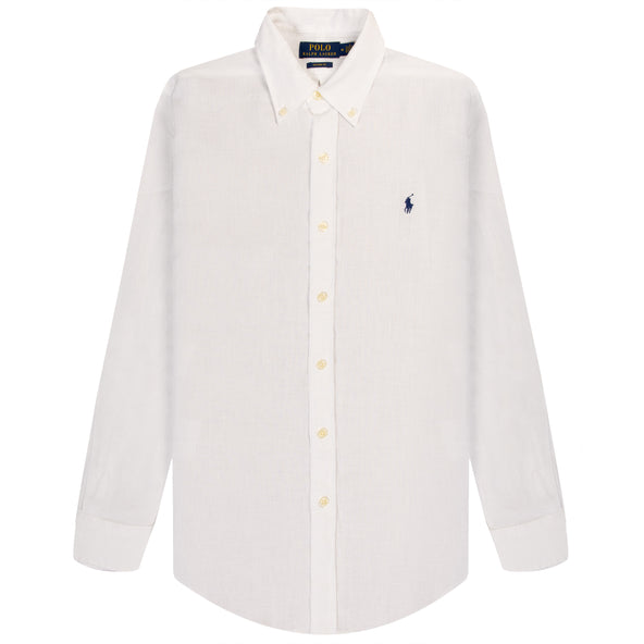 Polo Ralph Lauren Custom Fit Linen Shirt White