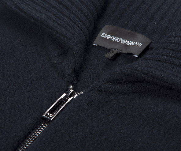 Emporio Armani Full Zip Knitted Bomber Navy