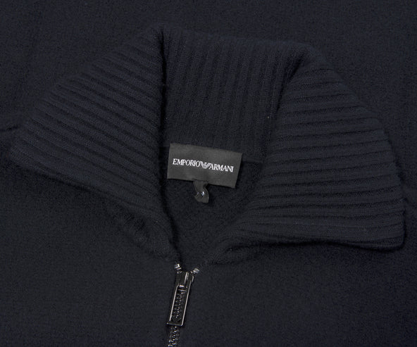Emporio Armani Full Zip Knitted Bomber Navy