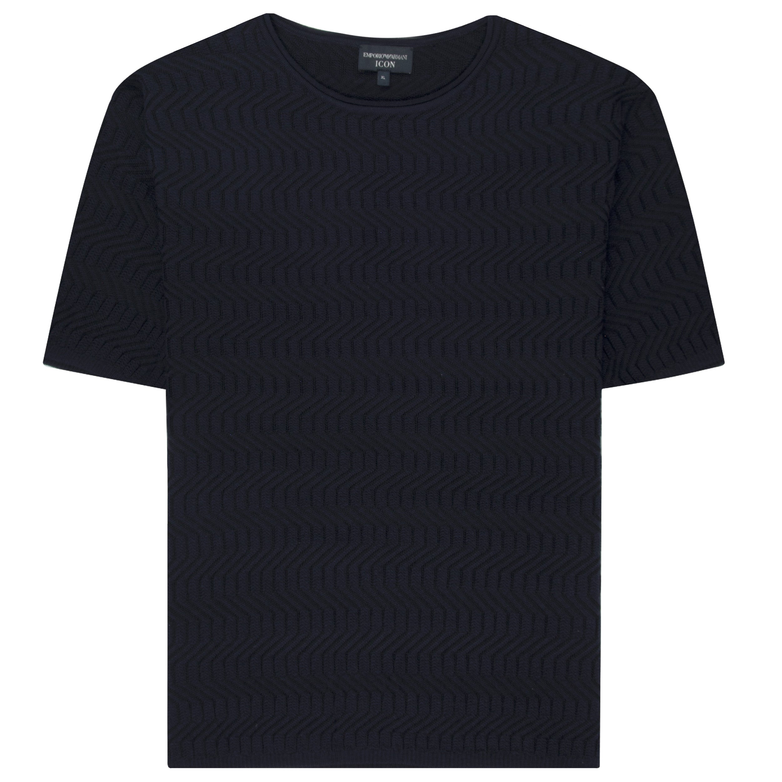 Emporio Armani Icon Knitted Merino Wool T-Shirt Navy