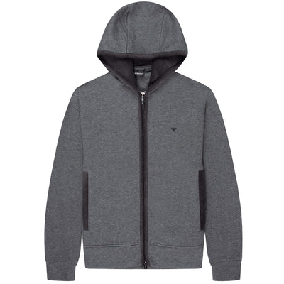Emporio Armani Corduroy Lined Hoodie Grey