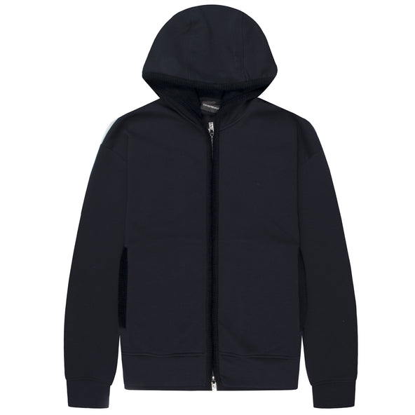 Emporio Armani Corduroy Lined Hoodie Navy