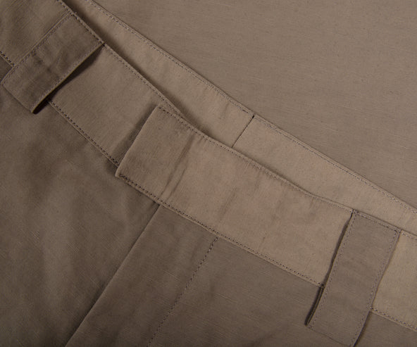 Paul Smith Cotton And Linen Blend Trousers Military Green