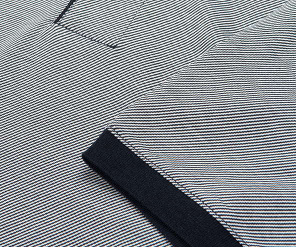 Emporio Armani Diagonal Striped SS Polo White/Navy