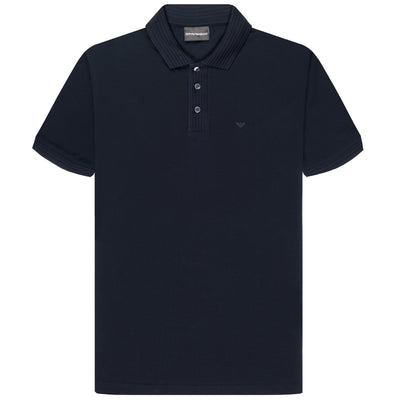 Emporio Armani Detailed collar Polo Navy