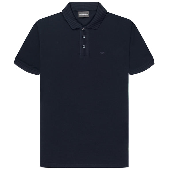 Emporio Armani Detailed collar Polo Navy