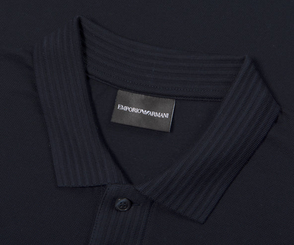Emporio Armani Detailed collar Polo Navy