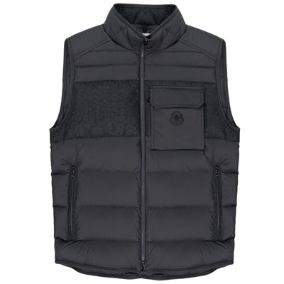 Moncler Estagnour Wool Flannel Trim Gilet Grey
