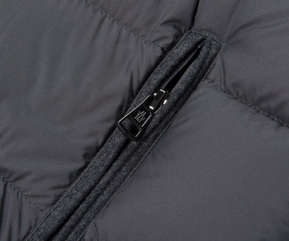 Moncler Estagnour Wool Flannel Trim Gilet Grey
