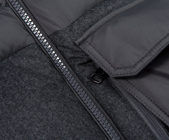Moncler Estagnour Wool Flannel Trim Gilet Grey