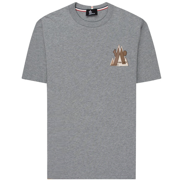 Moncler Grenoble Embroidered Mountain Logo T-Shirt Grey