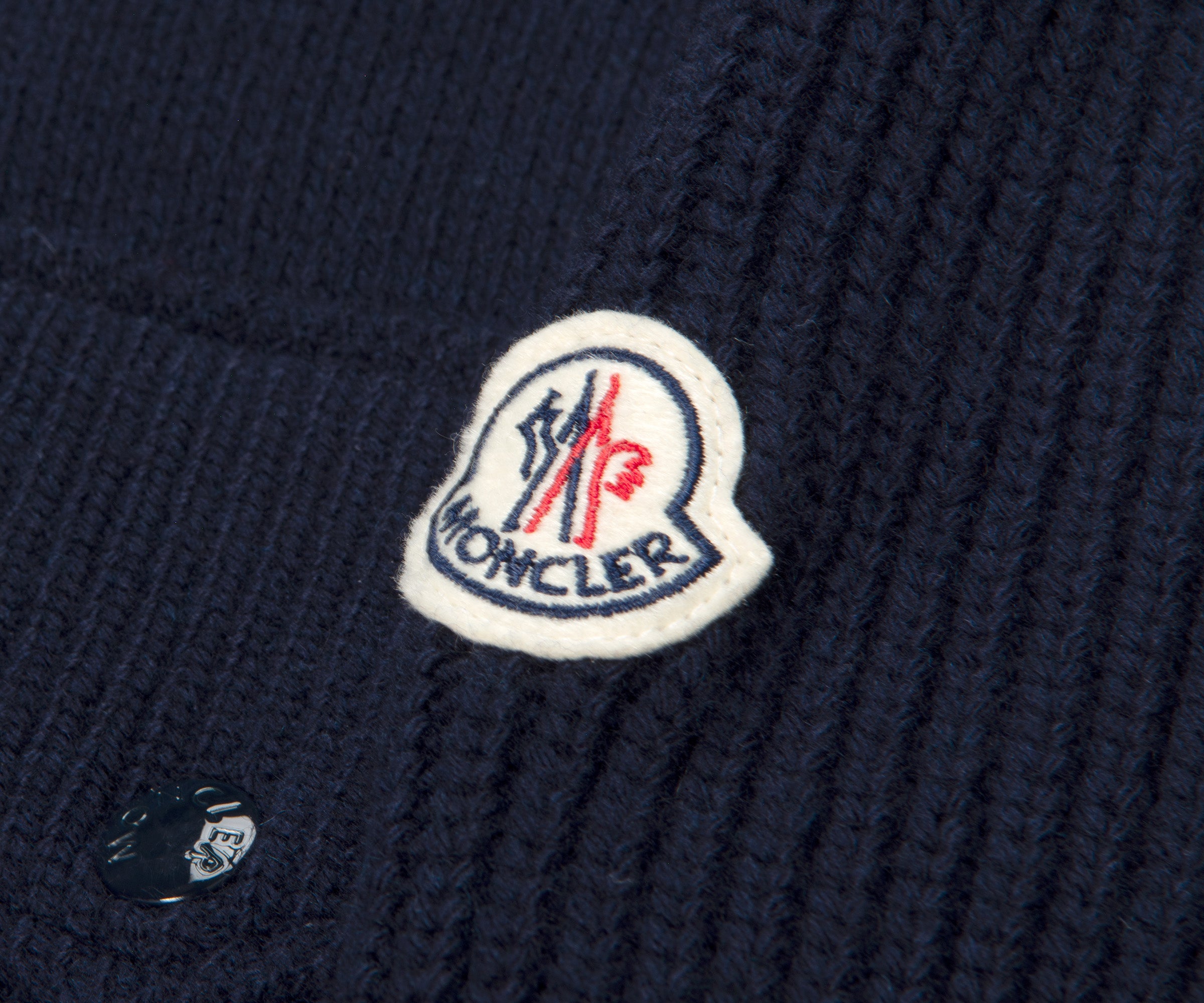 Moncler Back Quilted Zip Up Cardigan Navy