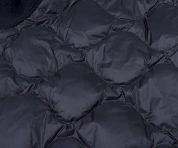 Moncler Back Quilted Zip Up Cardigan Navy
