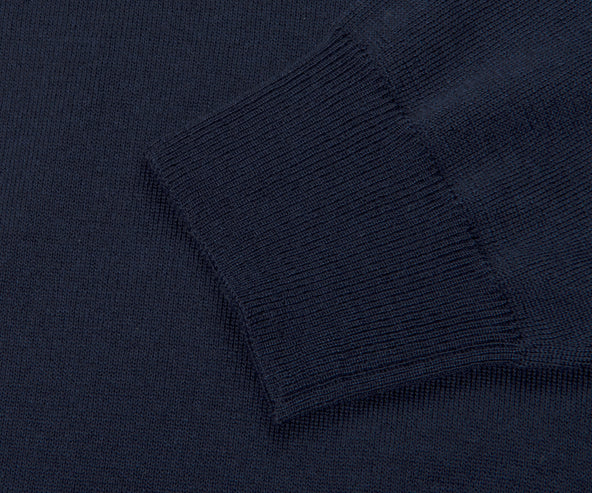 Canali Merino Wool Roll Neck Navy