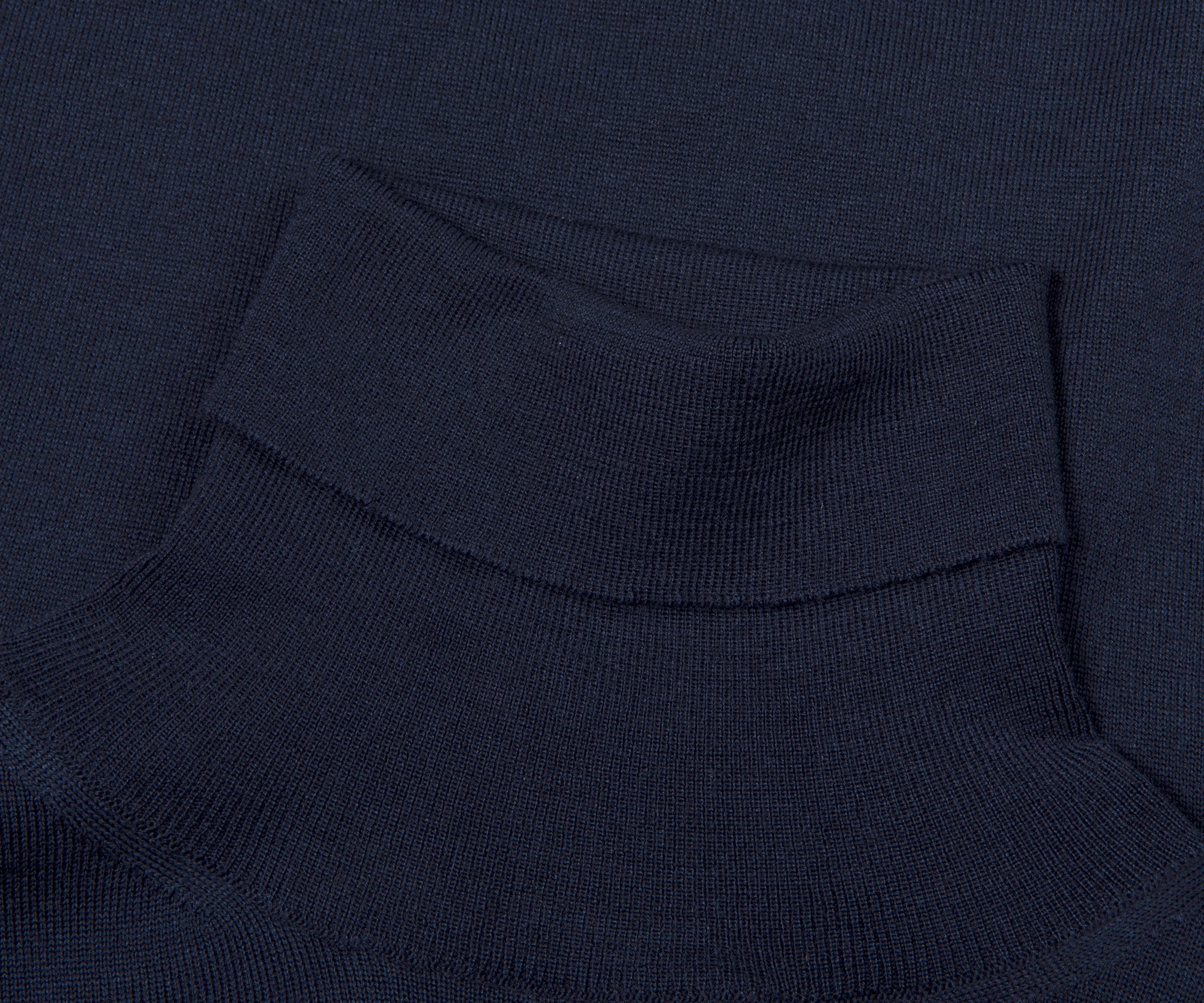 Canali Merino Wool Roll Neck Navy