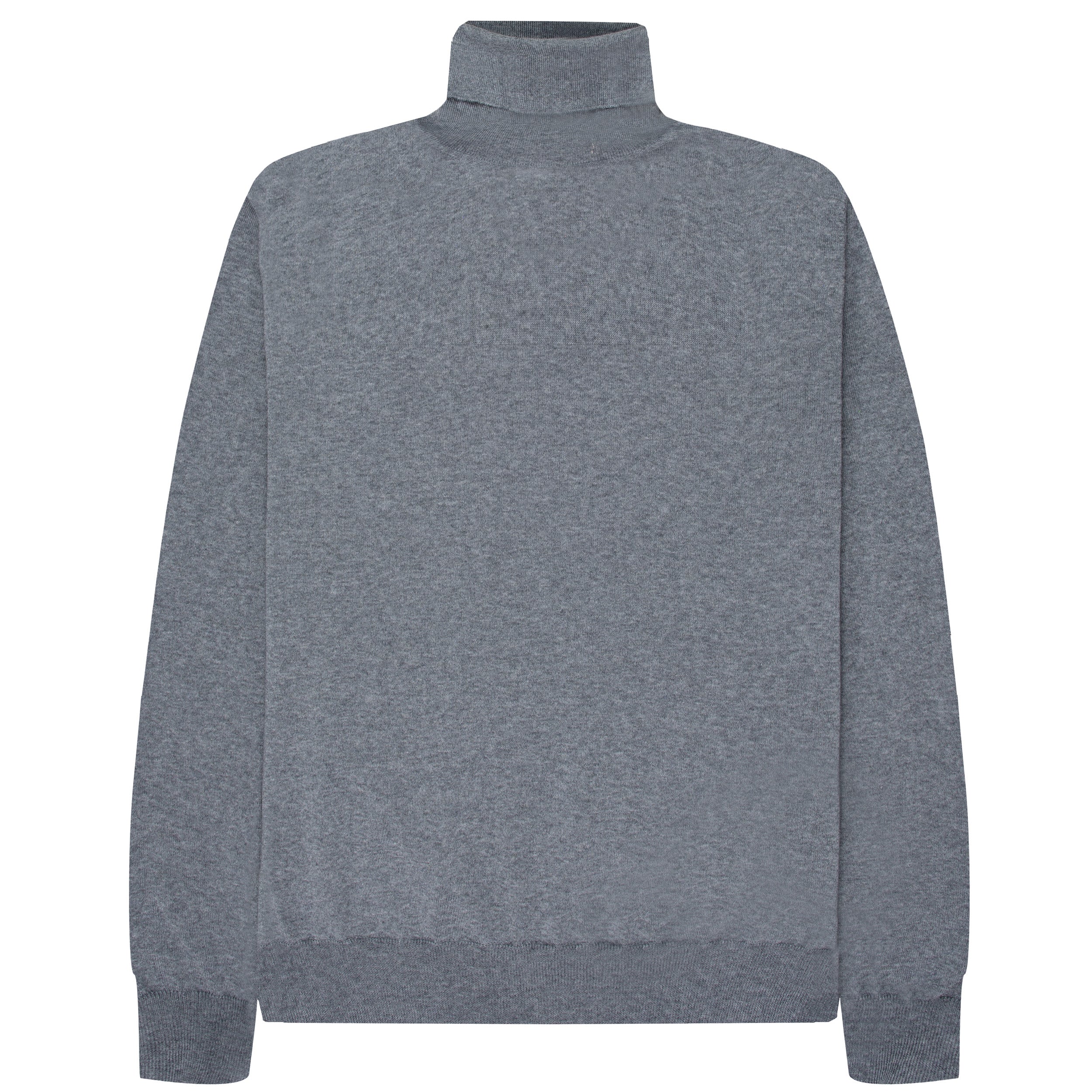 Canali Merino Wool Roll Neck Mid Grey