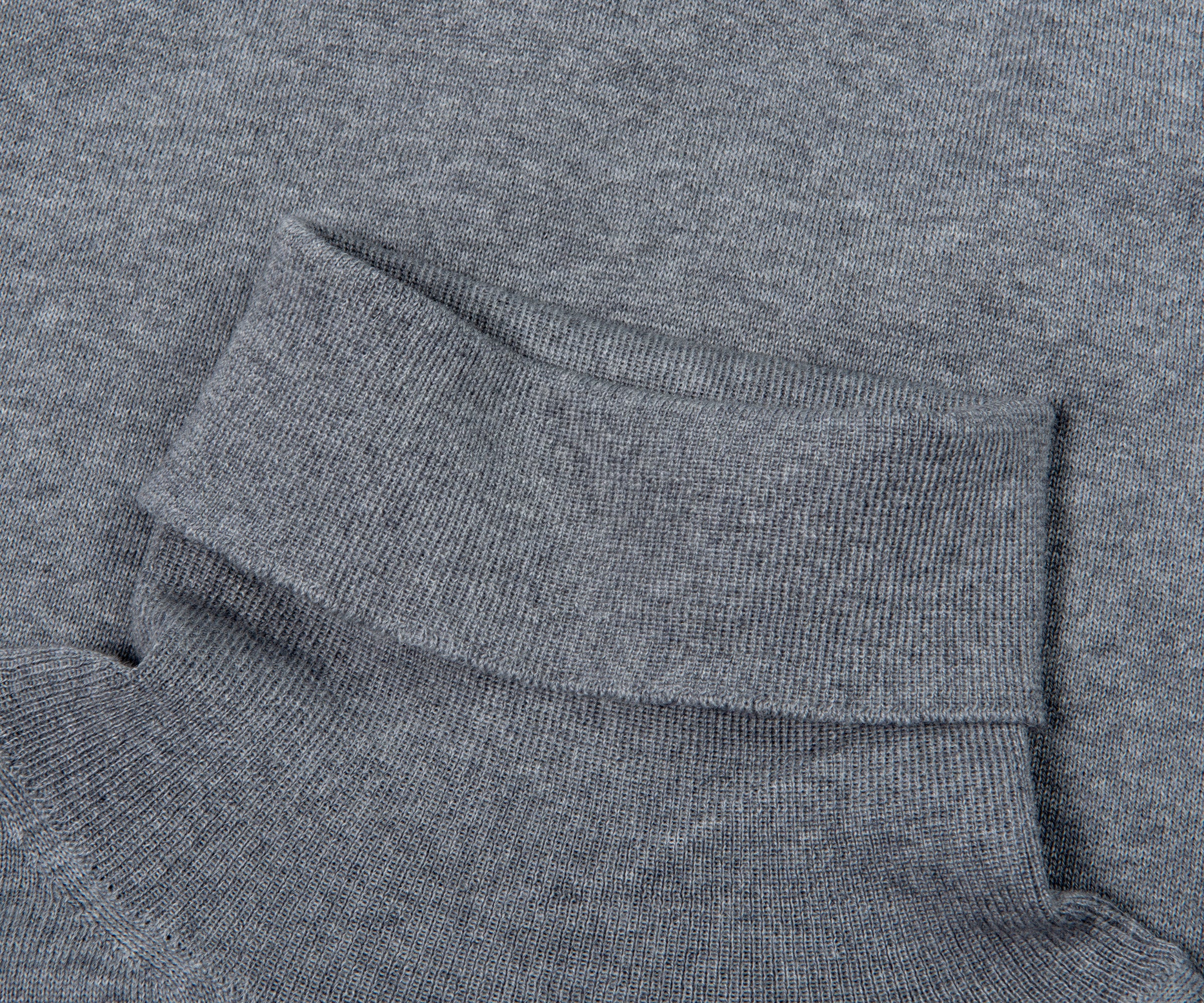 Canali Merino Wool Roll Neck Mid Grey