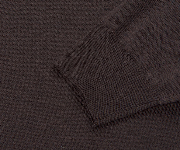Canali Merino Wool Roll Neck Brown