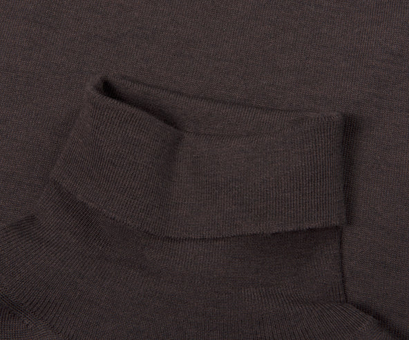 Canali Merino Wool Roll Neck Brown
