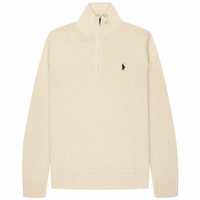 Polo Ralph Lauren Cotton 1/4 Zip Rib Knit Cream