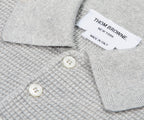 Thom Browne Linen Cotton 4-Bar Relaxed Fit Polo Grey