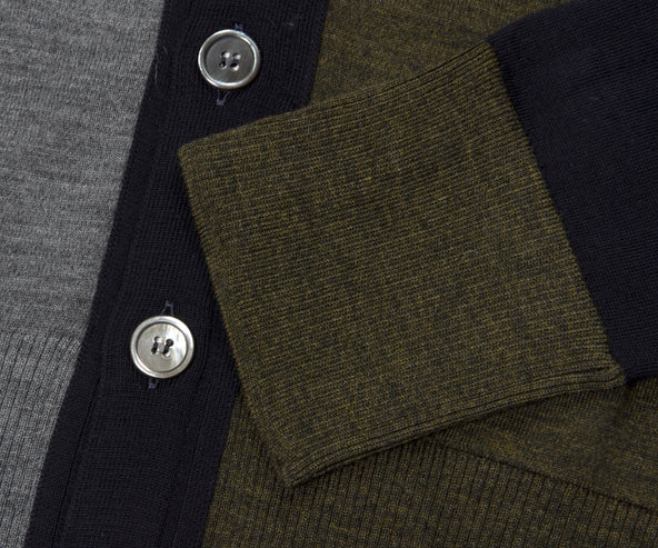 Thom Browne Classic V neck Cardigan In Fine merino Woll Fun Mix