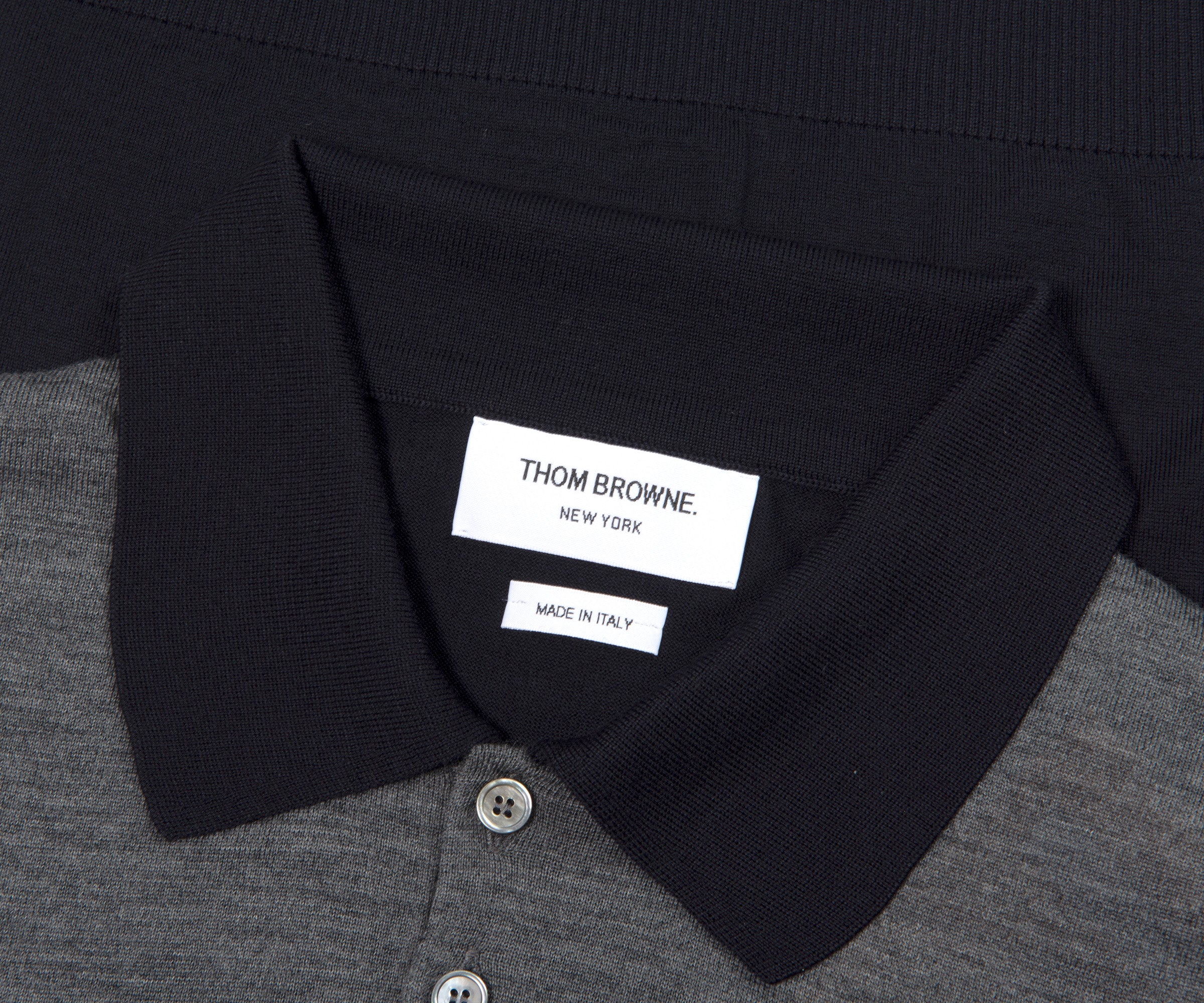 Thom Browne Funmix Fine Merino Wool 4-Bar Relaxed Fit Polo