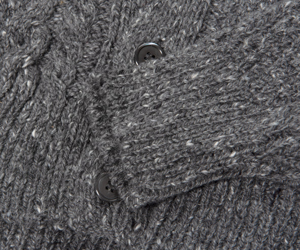 Thom Browne Cable Full Button Mohair Cardigan Grey