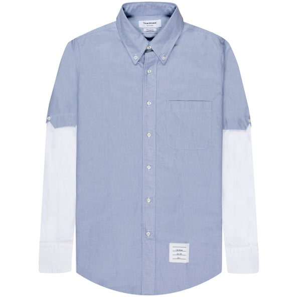Thom Browne Oxford Stacked Sleeve Shirt Blue