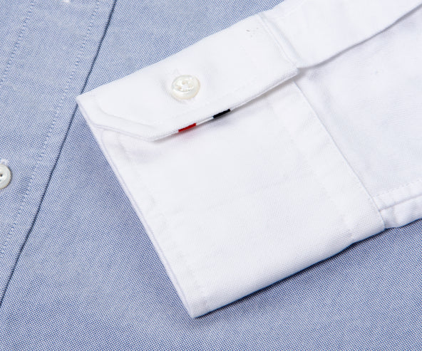 Thom Browne Oxford Stacked Sleeve Shirt Blue