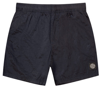 Stone Island Nylon Metal Patch Logo Swim Shorts Navy