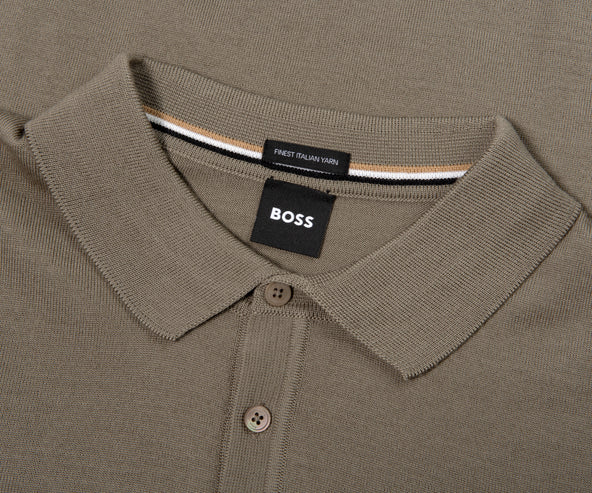 BOSS Lancione LS Wool Polo Olive Green