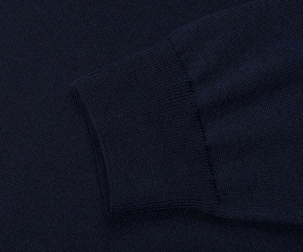 BOSS Ebenji 1/4 zip Wool Knitwear Dark Navy