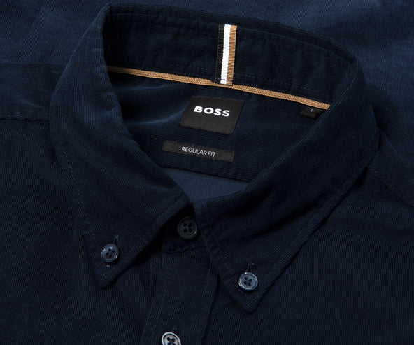 BOSS C-Liam Fine Cord LS Shirt Navy