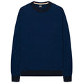 BOSS Textured Crew Neck Knitwear Navy
