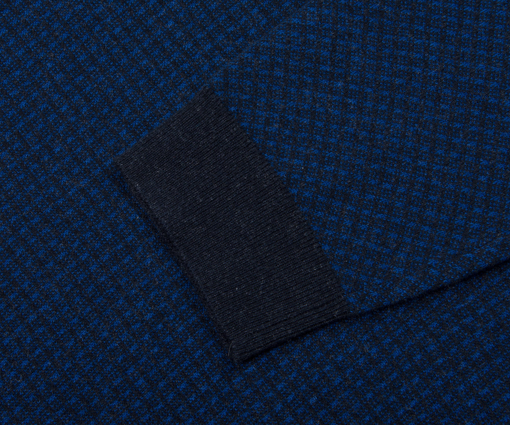BOSS Textured Crew Neck Knitwear Navy